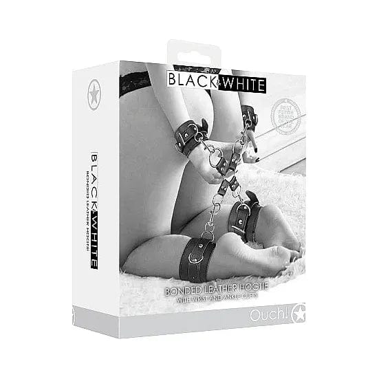 Attaches Spécialisées - Ouch! B&W - Bonded Leather Hogtie With Hand and Ankle Cuffs Shots America Sensations plus