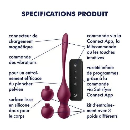 Boule Chinoise Vibrantes - Satisfyer - Love Birds Vary Application Connect Satisfyer Sensations plus