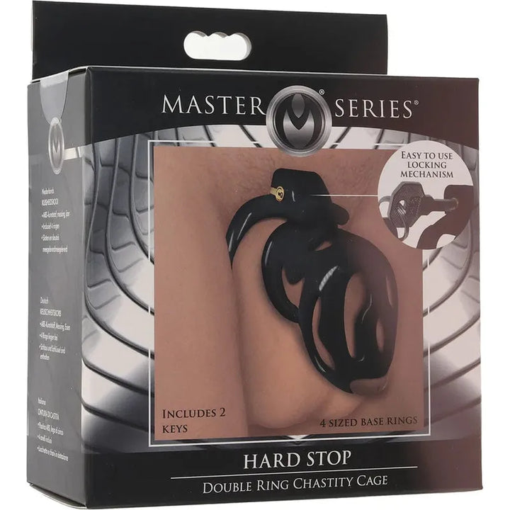 Cage de Chasteté Master Series -  Hard Stop Double Ring Chastity Cage Master Series Sensations plus