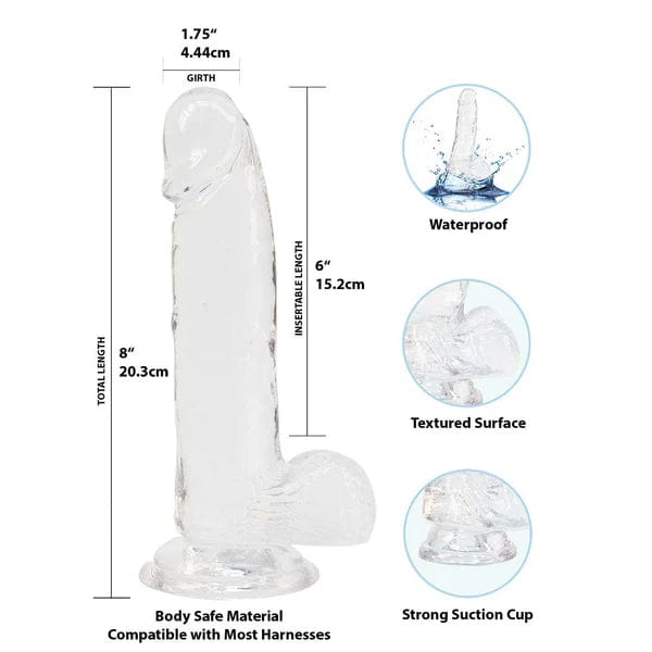 Dildo - Addiction - Crystal Addiction dildo de 8 pouces avec testicules Addiction Sensations plus