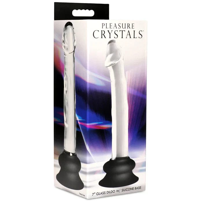 Dildo en Pyrex - Curve Toys - Pleasure Crystals 7" Glass Dildo W/ Silicone Base Curve Toys Sensations plus