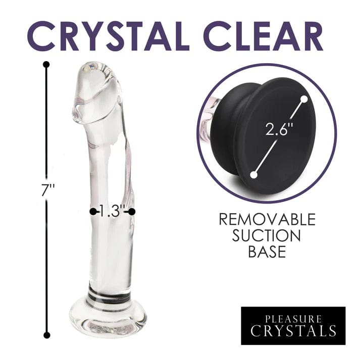 Dildo en Pyrex - Curve Toys - Pleasure Crystals 7" Glass Dildo W/ Silicone Base Curve Toys Sensations plus