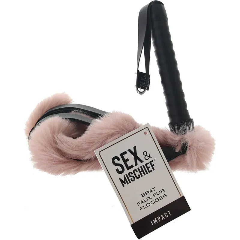 Fouet en fausse fourrure - Sportsheets - Sex & Mischief Brat Faux Fur Flogger Sportsheets Sensations plus