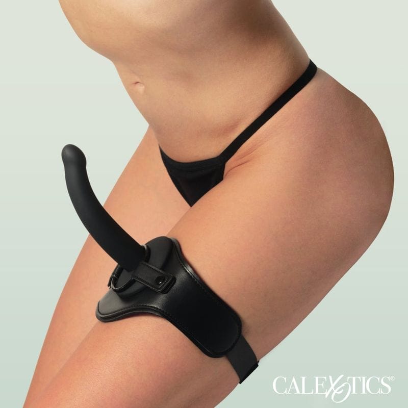 Harnais de Cuisse - CalExotics - Onyxxx Thigh Strap with Silicone Probe CalExotics Sensations plus