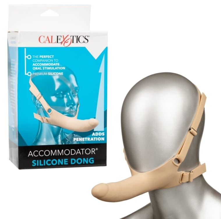 Harnais de Visage - CalExotics - Accommodator Silicone Chin Strap Dildo CalExotics Sensations plus