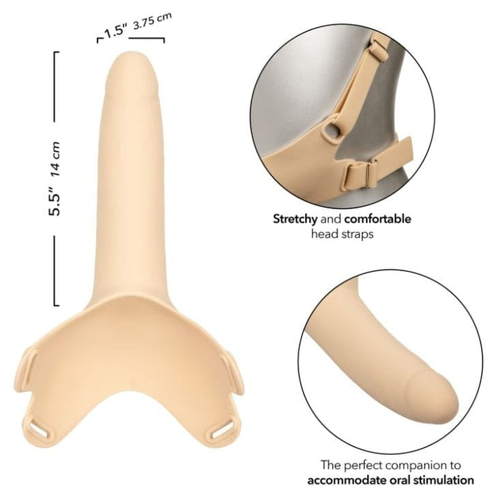 Harnais de Visage - CalExotics - Accommodator Silicone Chin Strap Dildo CalExotics Sensations plus