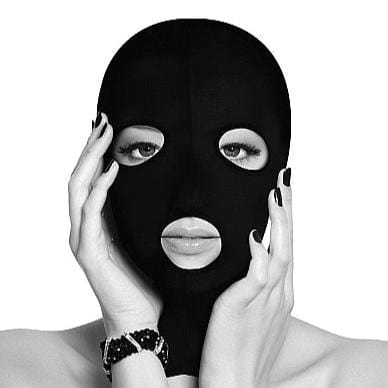 Masque BDSM - Ouch! B&W - Masque de subversion avec bouche et yeux ouverts Shots America Sensations plus