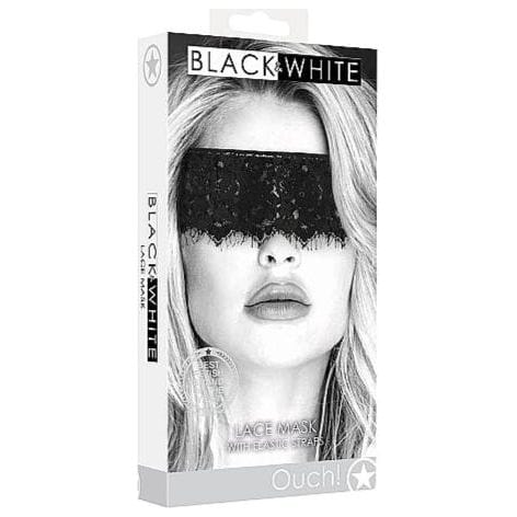 Masque de dentelle - Ouch! B&W - Lace Mask - With Elastic Straps Shots America Sensations plus