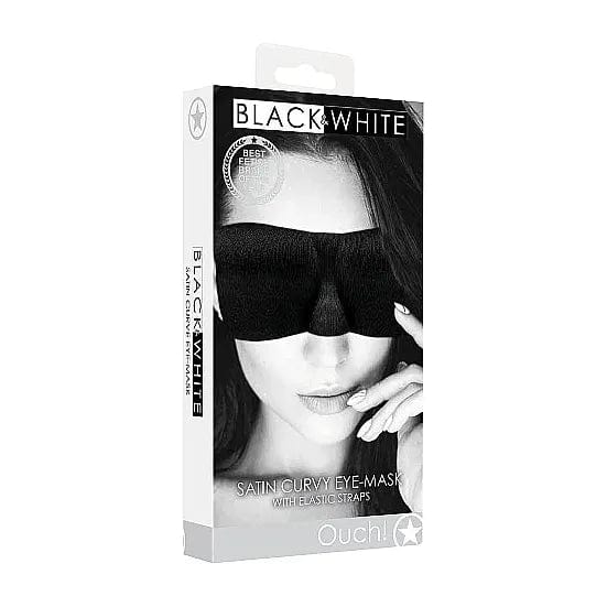 Masque pour les yeux - Ouch! B&W - Satin Curvy Eye Mask With Elastic Straps Shots America Sensations plus