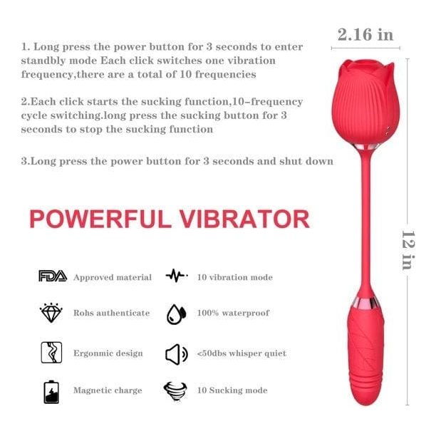 Vibrateur à Succion - Secwell - Rose Toy With Thrusting Secwell Sensations plus