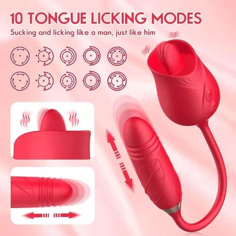 Vibrateur Pour Clitoris - Secwell - Licking Rose With Thrusting Secwell Sensations plus