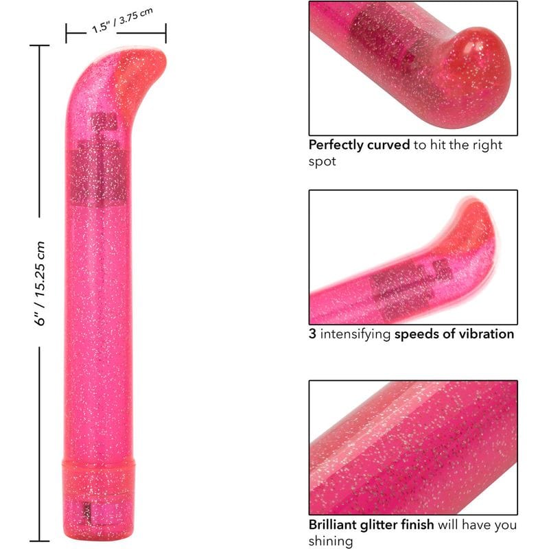 Vibrateur vaginal point G - CalExotics - Sparkle Slim G-Vibe in Pink CalExotics Sensations plus