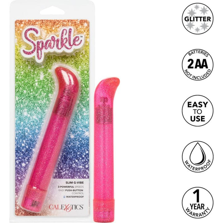 Vibrateur vaginal point G - CalExotics - Sparkle Slim G-Vibe in Pink CalExotics Sensations plus