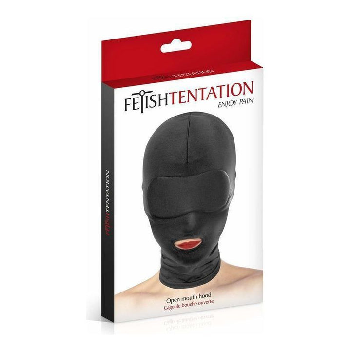 Masque BDSM - Fetish Tentation - Cagoule Open Mouth Hood FetishTentation Sensations plus